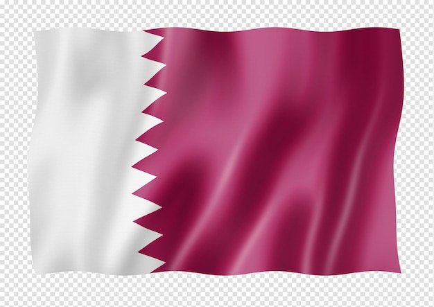 PSD bandiera del qatar isolata su bianco