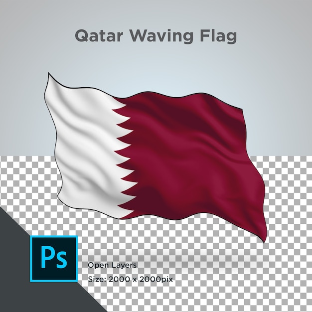 Qatar flag wave design transparent