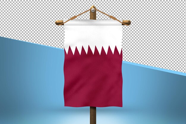 PSD qatar hang vlag ontwerp achtergrond