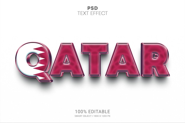 PSD qatar psd editable text effect design