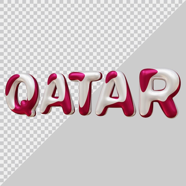 Qatar-teksteffectontwerp met 3d-moderne stijl