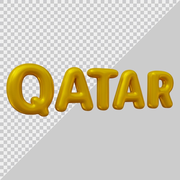 Qatar-teksteffectontwerp met 3d-moderne stijl