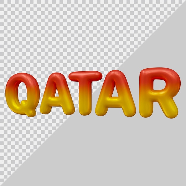 Qatar-teksteffectontwerp met 3d-moderne stijl