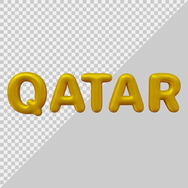 Qatar text effect design with 3d modern style