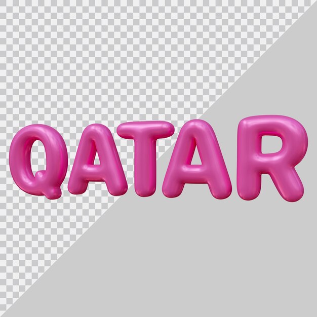 PSD qatar text effect design with 3d modern style