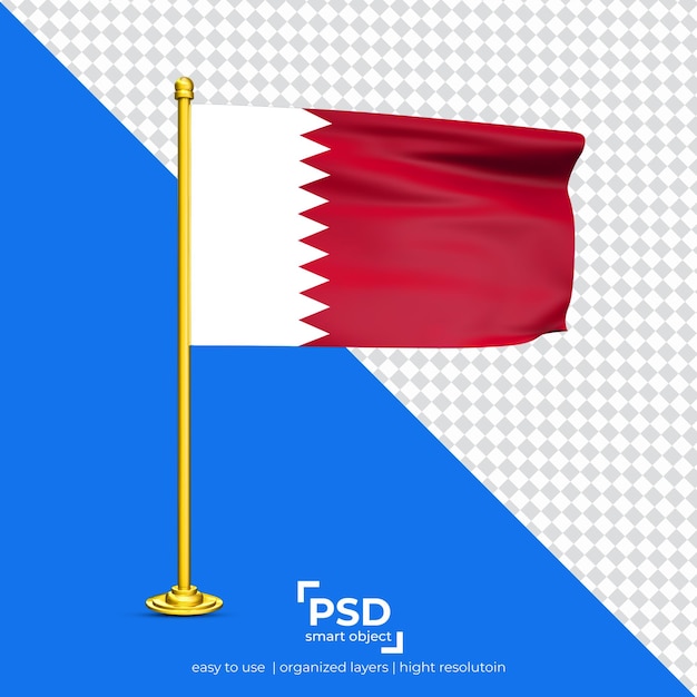 Qatar waving flag set isolated on transparent background