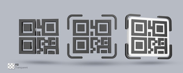 Qr-code 3d-render illustratie