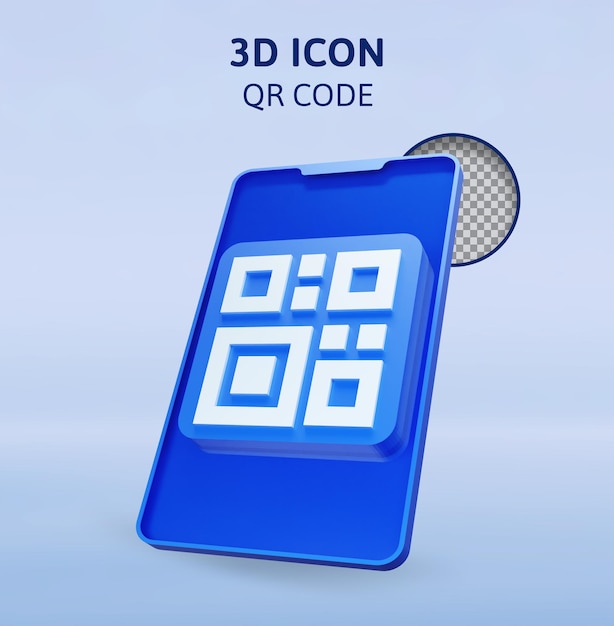 PSD illustrazione di rendering 3d del codice qr