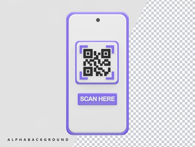 PSD qr コード アイコン 3 d レンダリング ベクトル図