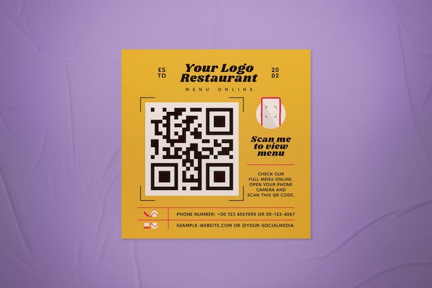 QR Code Menu Online Post na Instagramie