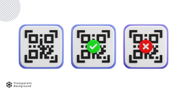 PSD qr code scanning betaling qr code 3d icoon set