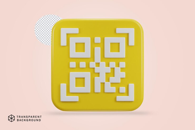 PSD qr code scanning payment qr code 3d icon