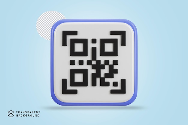 PSD qr code scanning payment qr code 3d icon