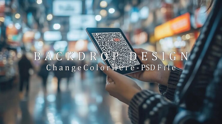PSD qr code on a tablet a digital technology for modern society