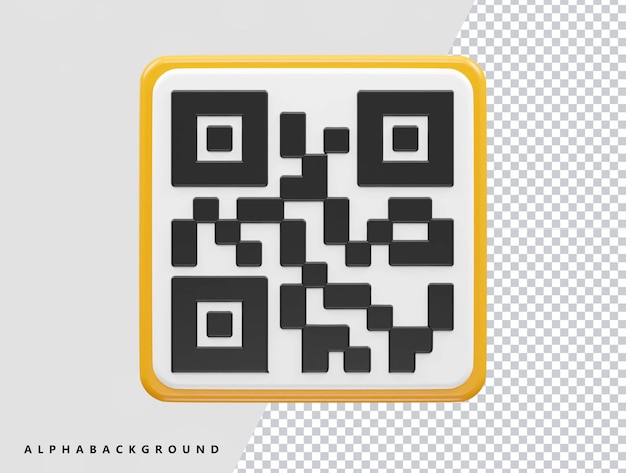 PSD Иллюстрация векторного значка qr-кода 3d-рендеринг прозрачного элемента