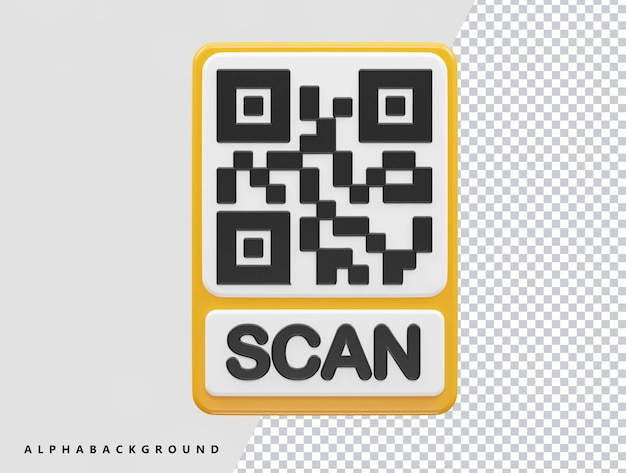 Qr code vector pictogram illustratie 3d-rendering transparant element