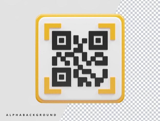 Qr code vector pictogram illustratie 3D-rendering transparant element
