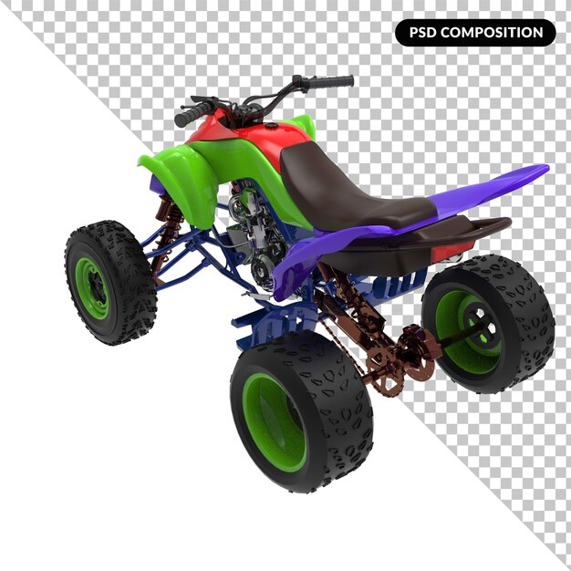 PSD quad bike spy racing isolated 3d