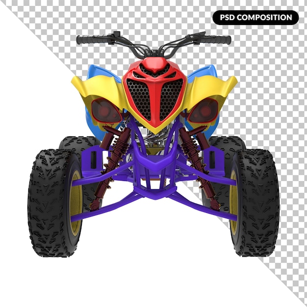 PSD quad bike spy racing isolated 3d