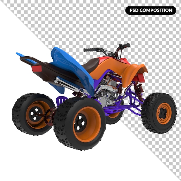 PSD quad bike spy racing isolated 3d