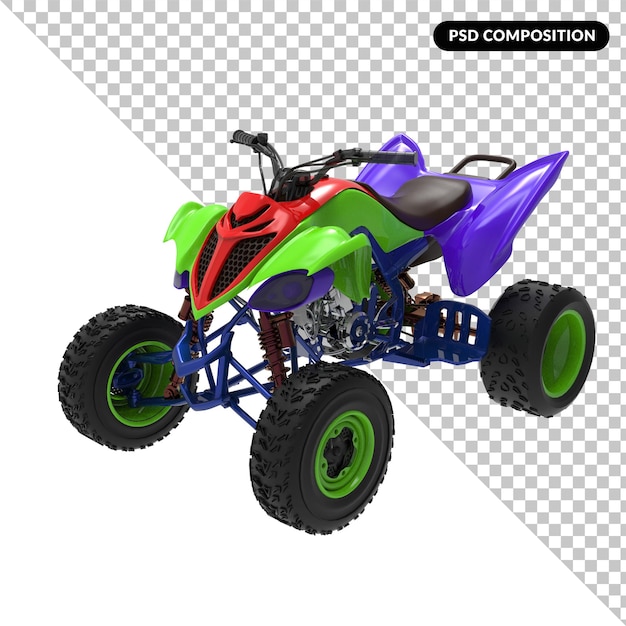 Quad spion racen geïsoleerd 3d