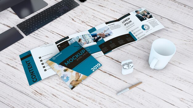 Quadfold brochure mockup