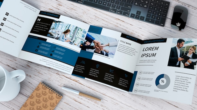 Quadfold brochure mockup