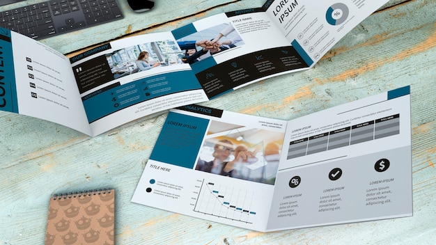 Quadrifold brochure mockup