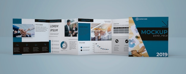 PSD quadrifold brochure mockup