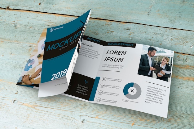 PSD quadrifold brochure mockup