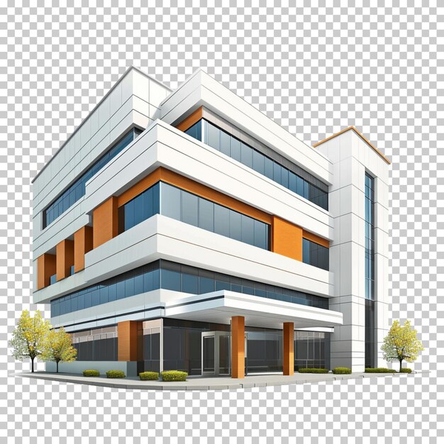 Quadruplex tenement house building isolated on transparent background