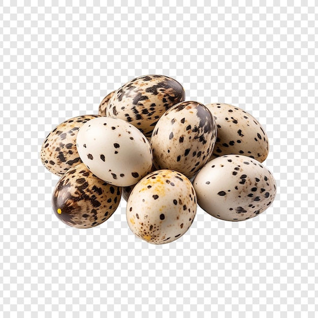 PSD Яйца перепела, изолированные на прозрачном фоне