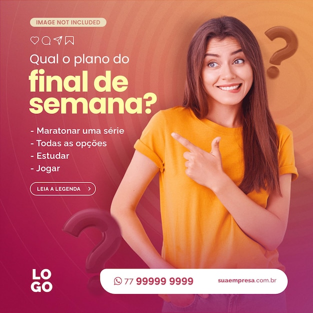 PSD qual seu plano para o final de semana social media provedor de internet