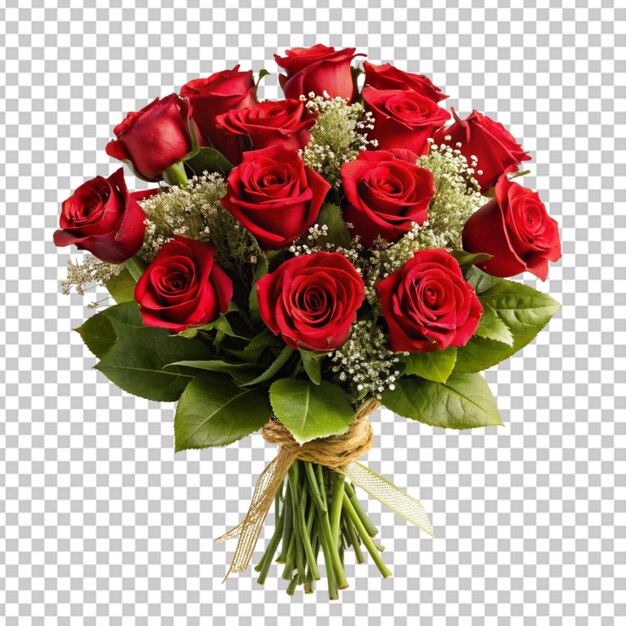 PSD quality bouquet of red roses isolated