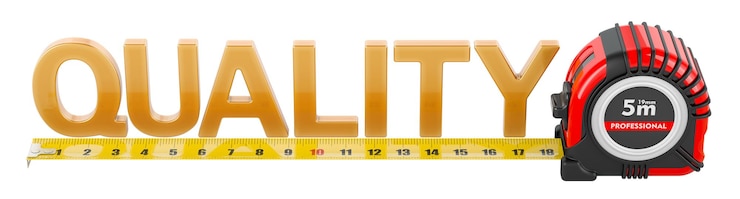 PSD quality measuring concept with measuring tape 3d rendering isolated on transparent background