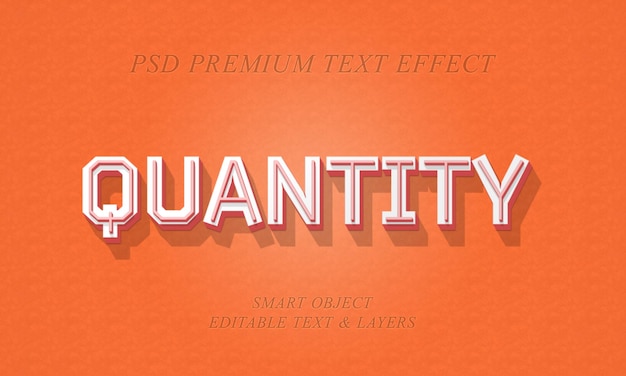 Quantity text effect design