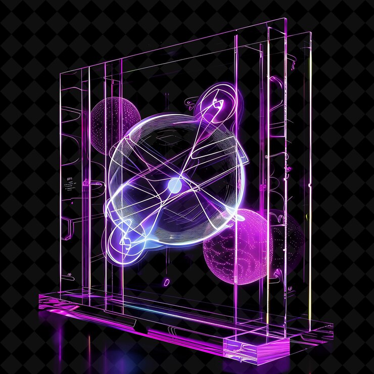PSD quantum entanglement gate with superposition symbols and tur png y2k shape neon color collection