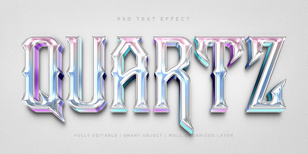 PSD quartz 3d style text effect