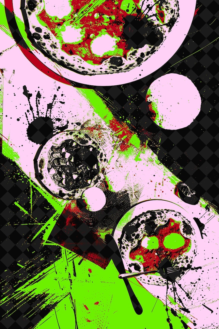 PSD quattro formaggi sauce scene in milan with arancini balls an italy culture illustration design