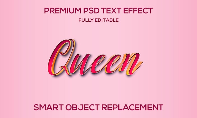 Effetto di testo modificabile queen 3d