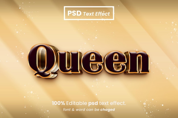 Queen glossy 3d editable text effect