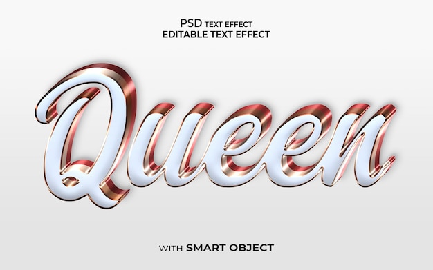 Queen text effect 3d style mockup font effect