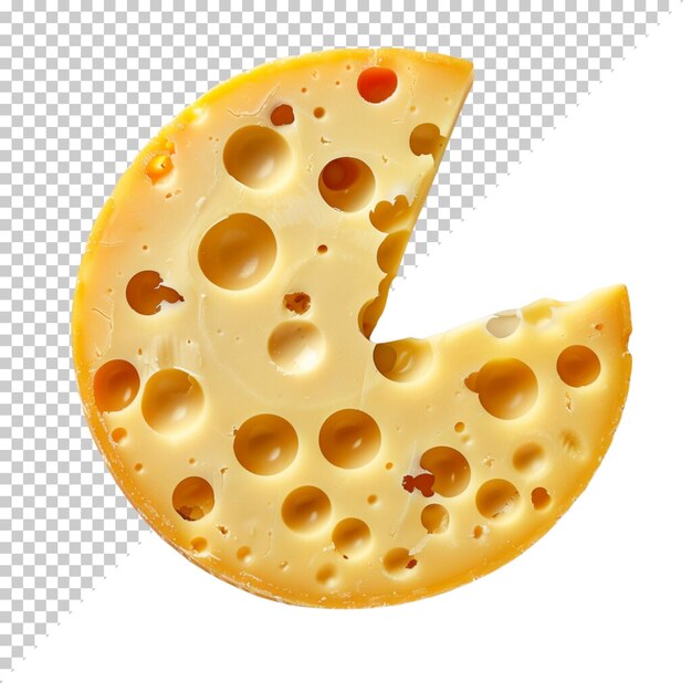 PSD queso a round swiss cheese isolated on transparent background