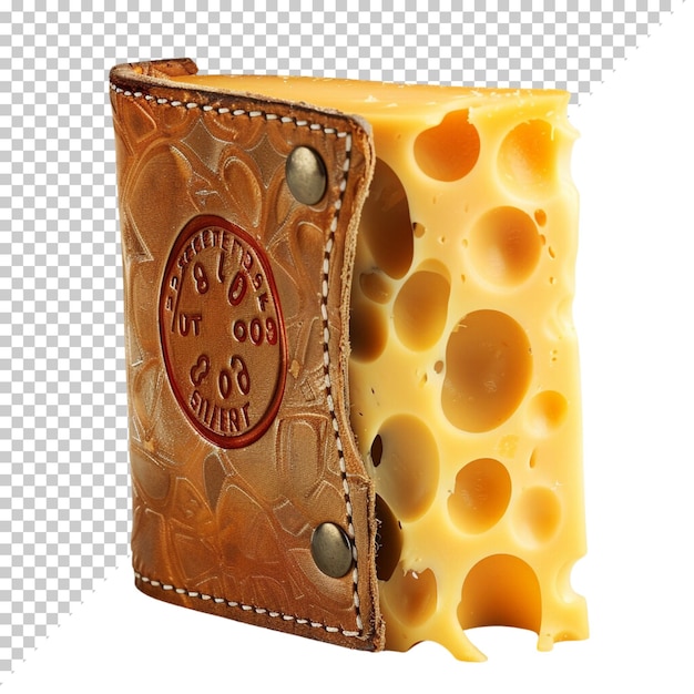 Queso a round swiss cheese isolated on transparent background