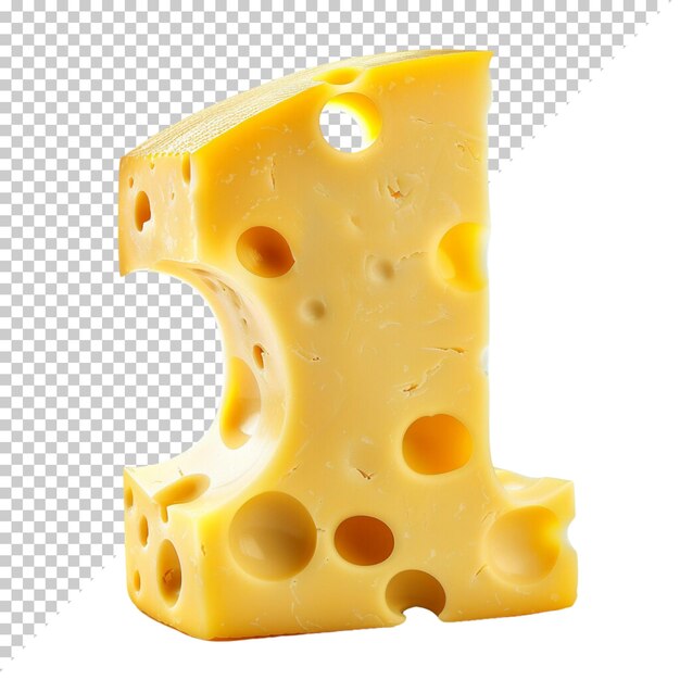 PSD queso a round swiss cheese isolated on transparent background