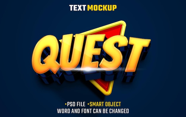 quest text effect 3d text font effect