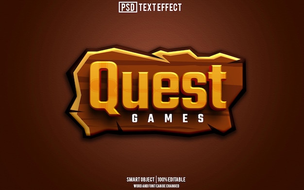 quest text effect font editable typography 3d text