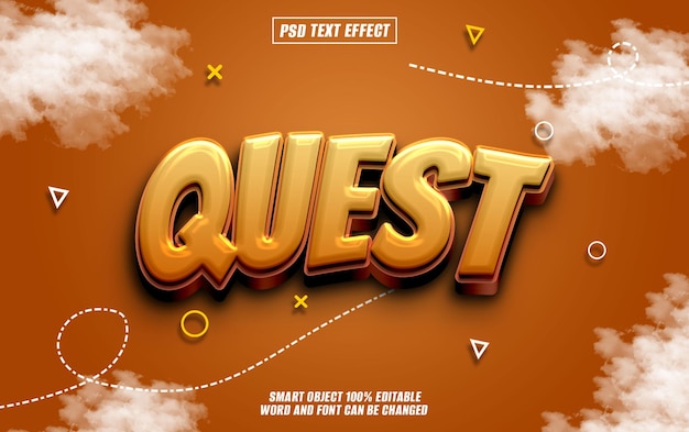 quest text effect font editable typography 3d text