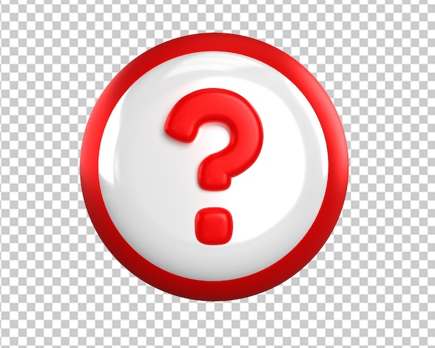 PSD question ask button icon 3d ui sign