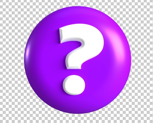 Question ask circle mark purple icon 3d render